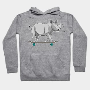 Rhino as Skater with Skateboard Hoodie